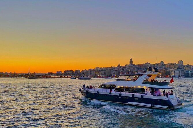 Bosphorus Sunset: An Enchanting Yacht Cruise in Istanbul - Golden Horn and Old City outlines: Hagia Sophia and the Blue Mosque from the water