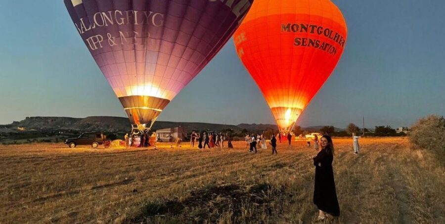 Cappadocia: 1 of 3 Valleys Hot Air Balloon Flight - Landing, certificate, and the non-alcoholic champagne moment
