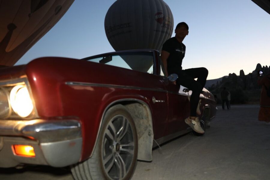 Cappadocia Photo Shoot with Classic Car and Flying Dress - How the photographer drives the results (and saves you from awkward posing)