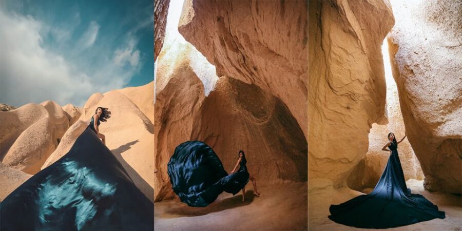 Cappadocia: PhotoShoot with Balloons. Flying Dress included. - Why this flying dress balloon shoot feels so Cappadocia