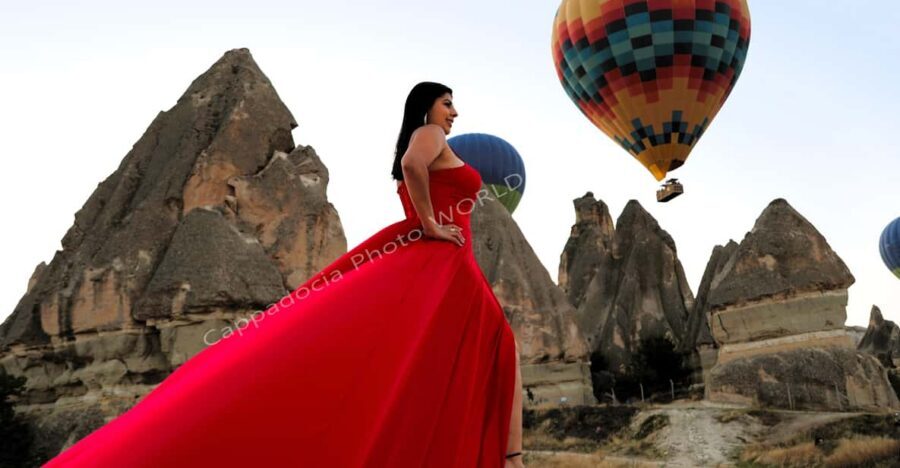 Cappadocia Photoshoot with Flying Dress - The flying dress: included, dramatic, and very photo-friendly