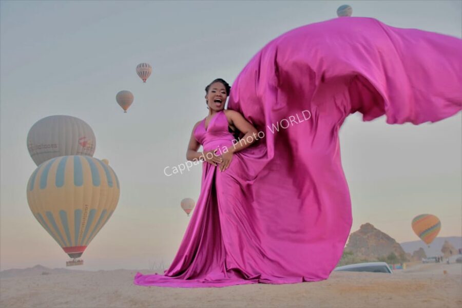 Cappadocia Photoshoot with Flying Dress - The start: Rose Valley and the balloon takeoff vibe