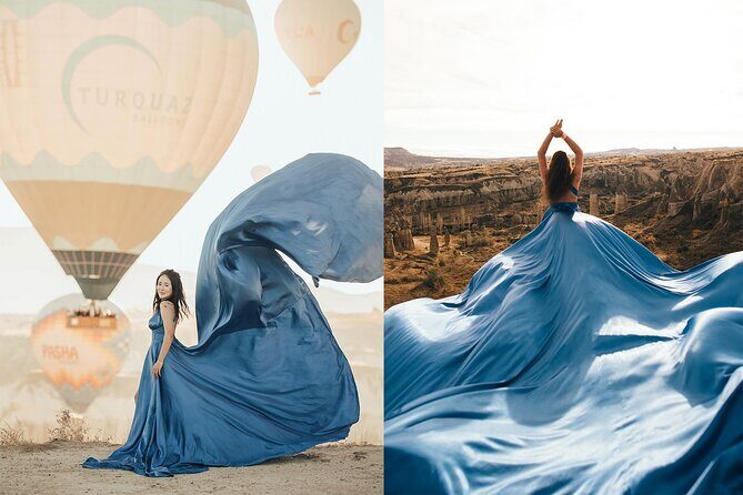 Cappadocia Photoshooting with Flying Dress - 6:30am Pickup and Balloon Lift-Off Photos