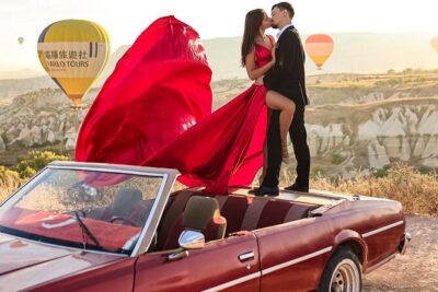 Cappadocia Private Photo Shoot with Flying Dress & Vintage Car - Balloon takeoff area: coffee, calm, and the first set of shots