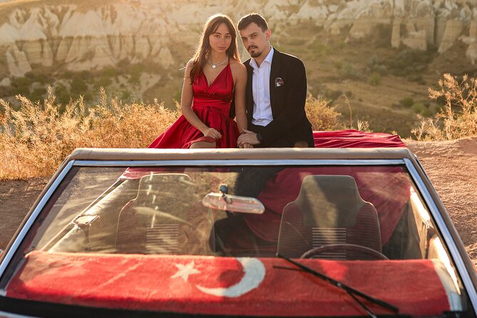 Cappadocia Private Photo Shoot with Flying Dress & Vintage Car - What you actually get: 150–200 photos plus edited picks
