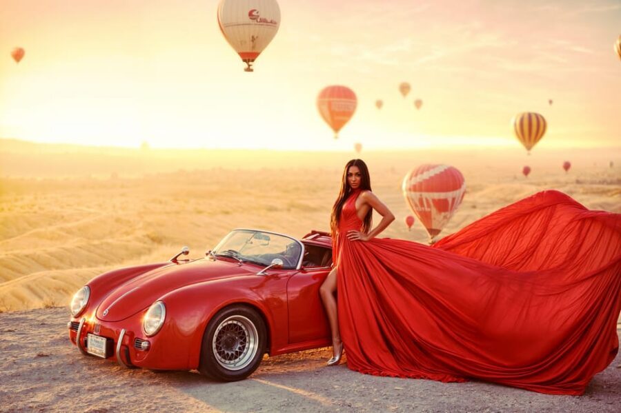 Cappadocia: Taking photo with Swing at hot air balloon view - Why a crane swing photo session works so well in Cappadocia
