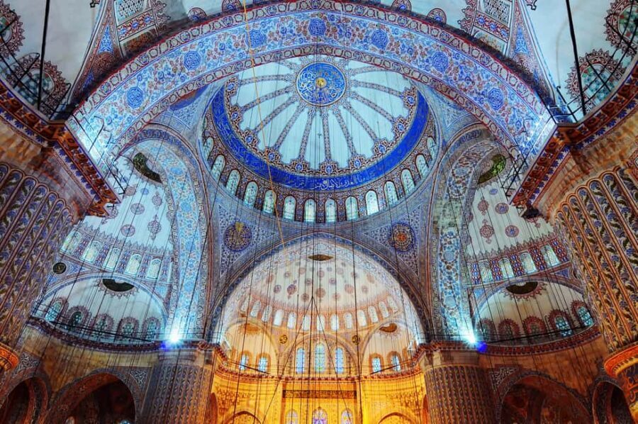 Istanbul: Blue Mosque and Hagia Sophia Tour w/Entry Tickets - Blue Mosque Stop: Courtyard Views, Blue Tiles, and Active Prayer Space