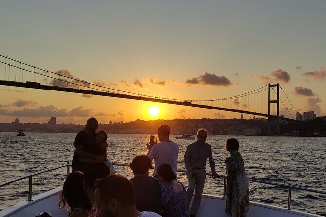 Istanbul Bosphorus Sunset Cruise with Wine on a Luxury Yacht - European Shore Highlights: Towers, Palaces, and Bridge Views