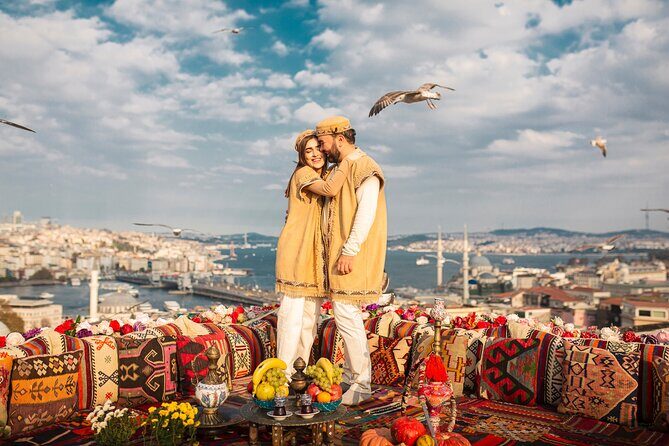 Istanbul Rooftop Photoshoot with Flying Dress - The two photo spots: rooftop Bosphorus view and the Turkish lights corner