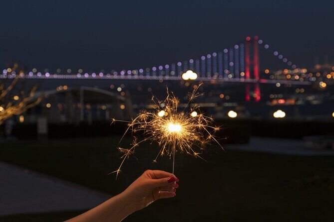 New Year's Eve dinner cruise & party on Bosphorus, Istanbul 2026 - The route: Asia and Europe views under illuminated bridges