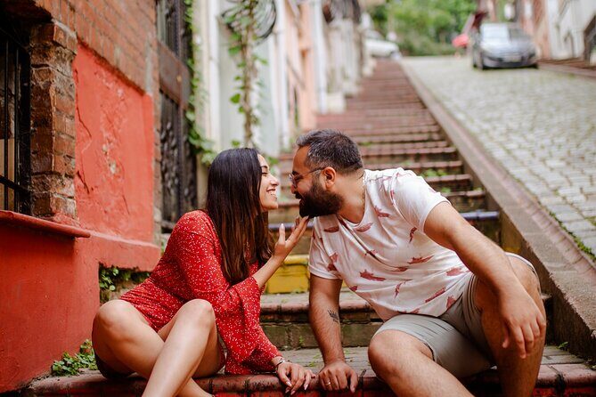 Private Photoshoot in Istanbul – Capture Your Memories - Karaköy and Umbrella Street: Playful Color Meets Bridge Views