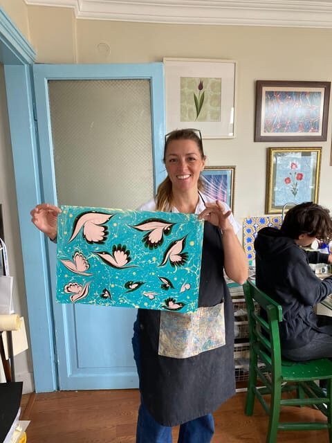 Turkish Marbling Paper Ebru Art Workshop - Entering Sultanahmet: The Studio by Topkapi (and the Bosphorus view)